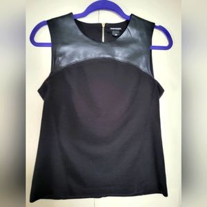 Club Monaco sleeveless leather zip top size S
